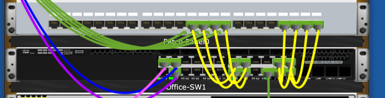 Figure 6 – Connecting additional cables betweed the Office switch and the Patch panel