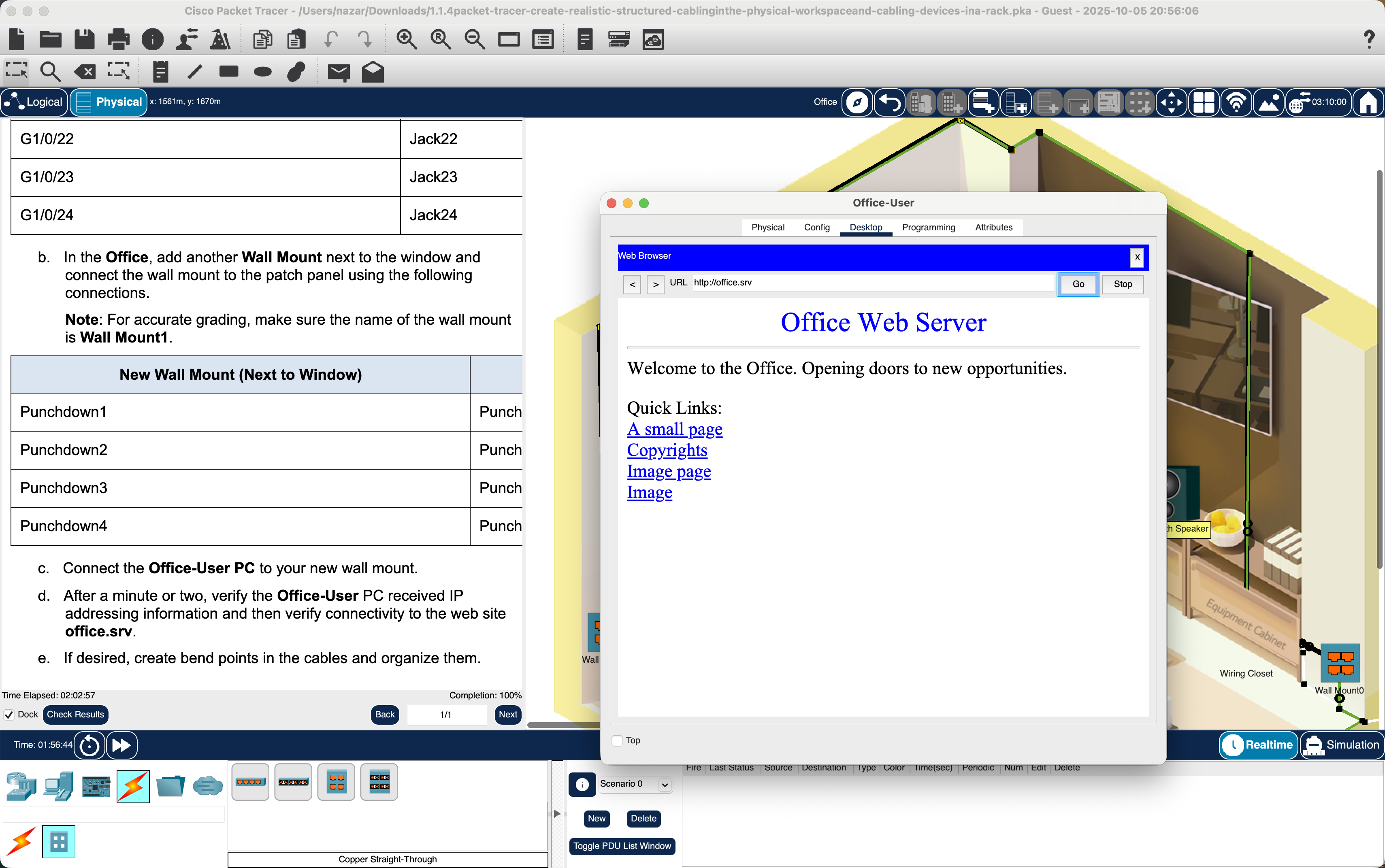 Figure 8 – Verifying connection from Office-User by opening a website