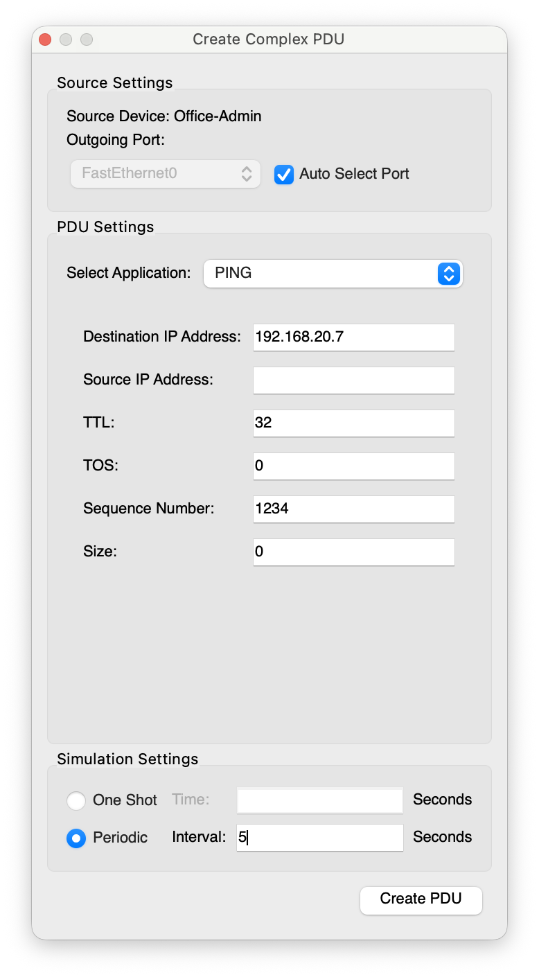 Figure 11 – Configuring a complex PDU